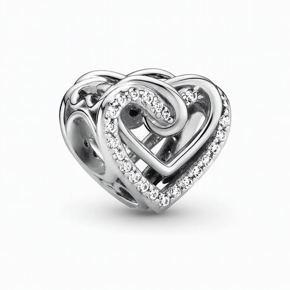 Sparkling Entwined Hearts Charm